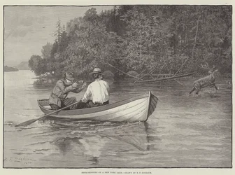 Deer-Shooting em um lago de Nova York